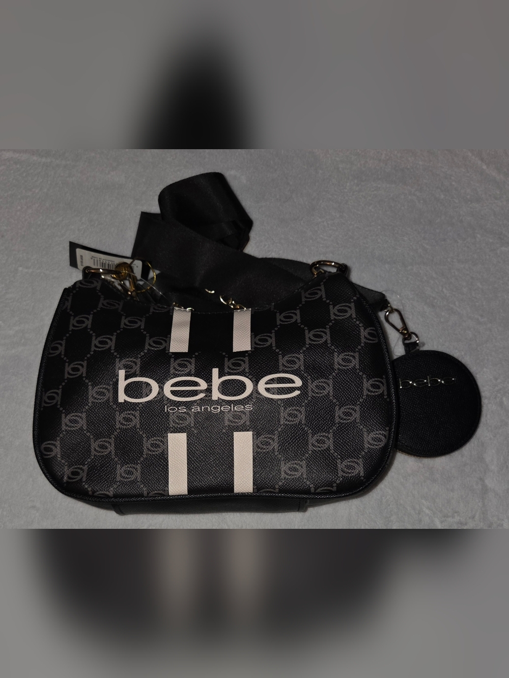 bebe Black Paisley Crossbody W/coin Purse NWT